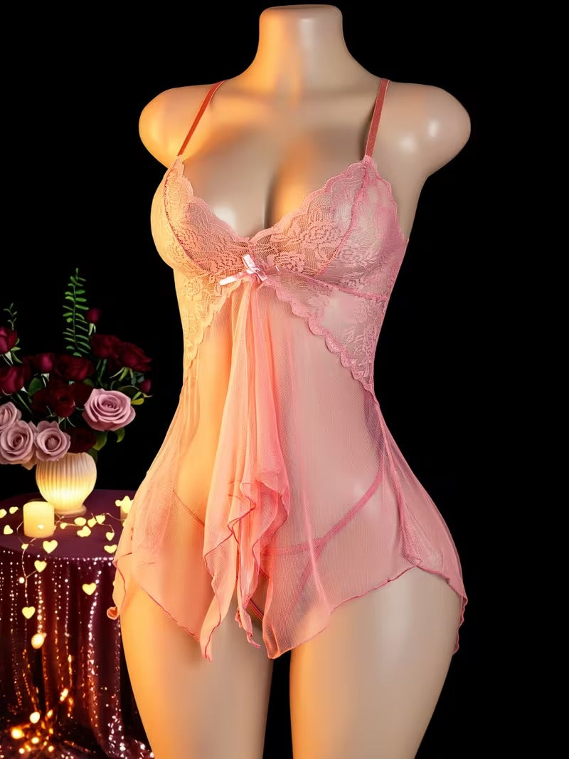 Bianca - Conjunto de lencería de encaje elegante y romántico