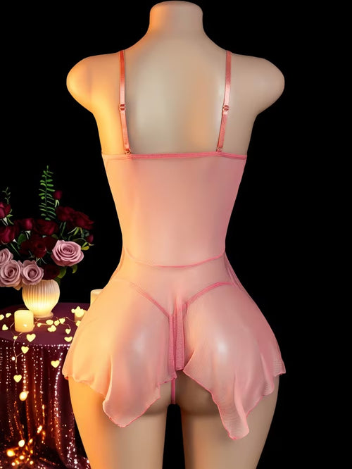 Bianca - Conjunto de lencería de encaje elegante y romántico
