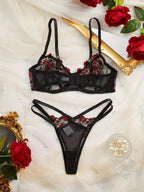 Bruna - Conjunto negro de lencería con encaje | Piel Canela | Imagen 6