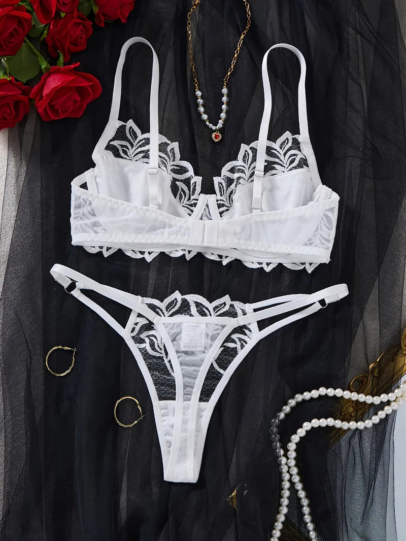 Diana - Conjunto blanco bordado de 2 piezas | Piel Canela