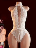 Elisa - Body blanco halter de encaje con espalda descubierta | Piel Canela | Imagen 2
