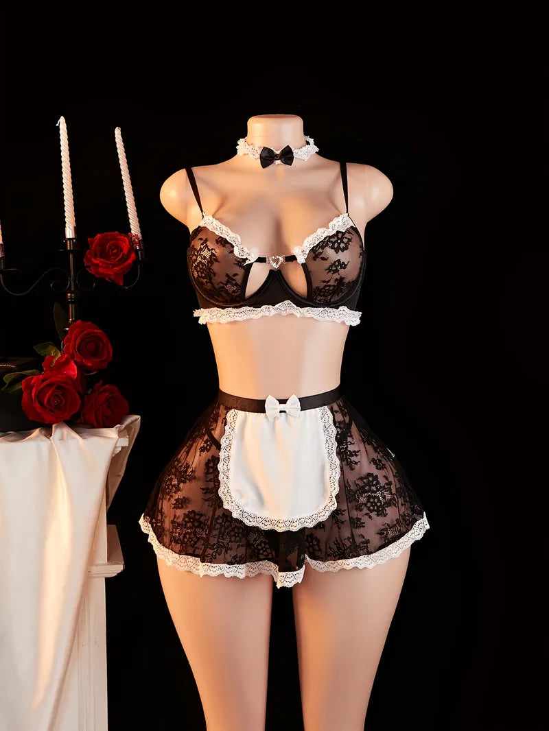 Fiorella - Conjunto negro estilo sirvienta | Piel Canela | Imagen 3