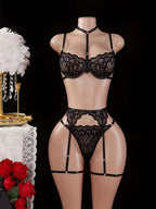 Maia - Conjunto negro de sujetador y braguita | Piel Canela | Imagen 2