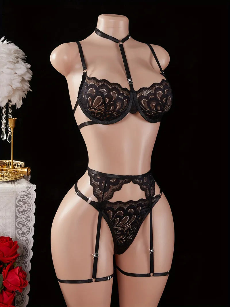 Maia - Conjunto negro de sujetador y braguita | Piel Canela | Imagen 4