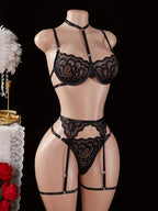 Maia - Conjunto negro de sujetador y braguita | Piel Canela | Imagen 4