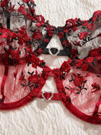 Salomé - Conjunto borgoña bordado de 4 piezas | Piel Canela | Imagen 6